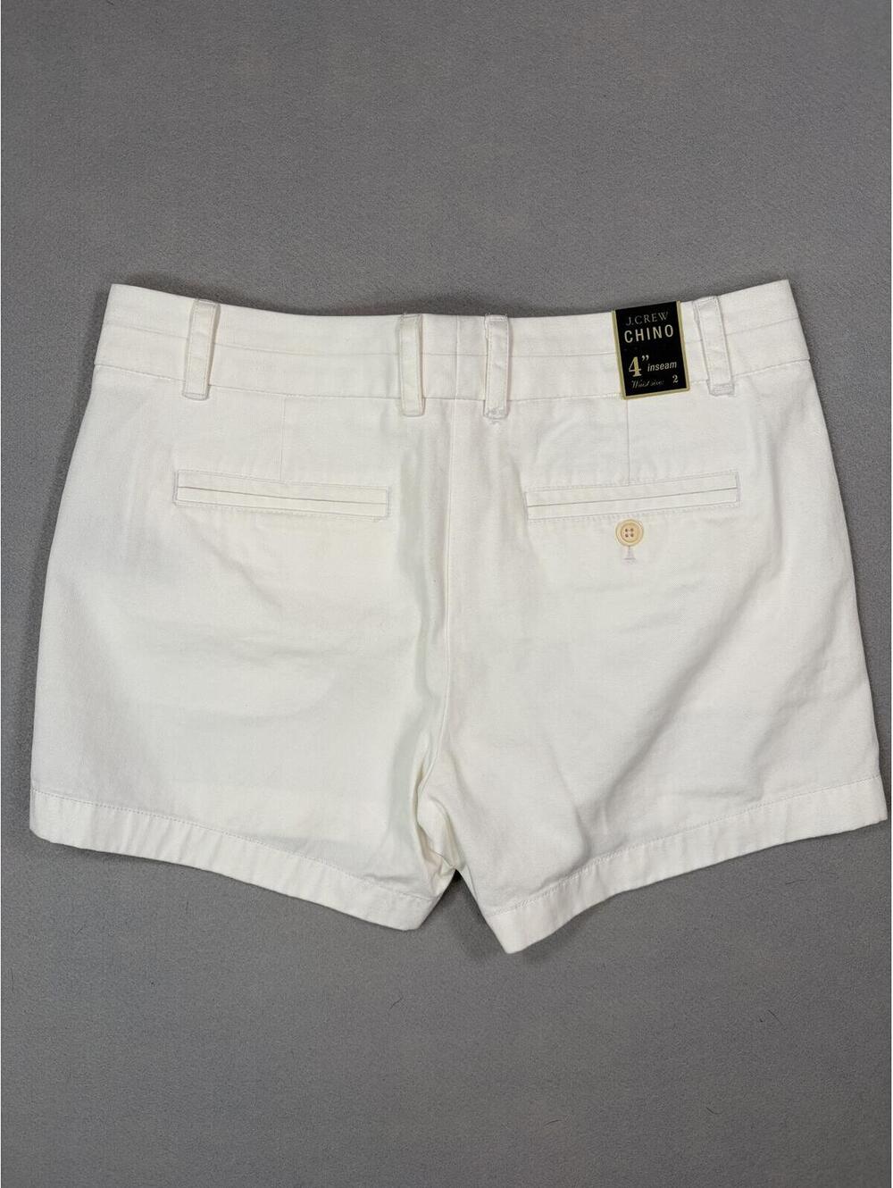 NWT J. Crew 4" White Chino Shorts Size 2 Preppy Coastal Classic Summer Staple - Picture 7 of 12